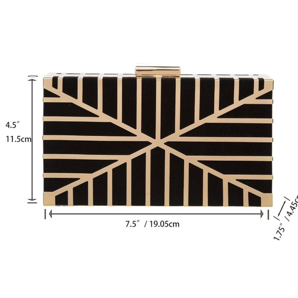 NEW CARIEDO Evening Clutch Bag Velvet in Hollow Metal Pattern Evening Clutch Bag